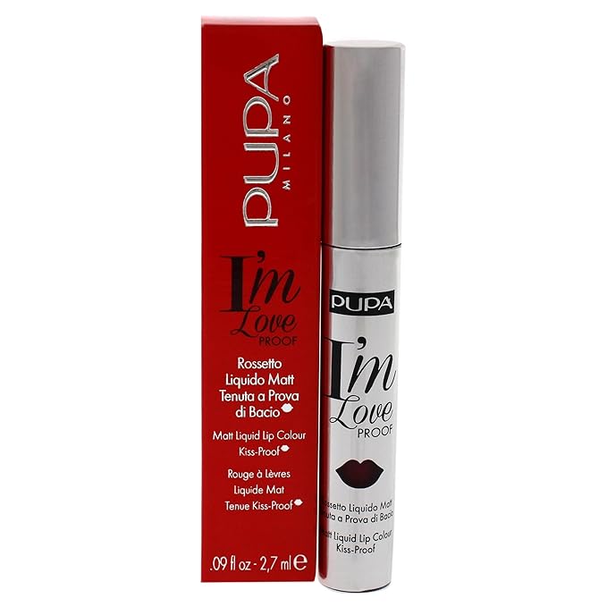 Pupa Milano I Am Love Proof Matt Liquid Lip Color - 012 Burgundy Red for Women - 0.09 oz Lipstick