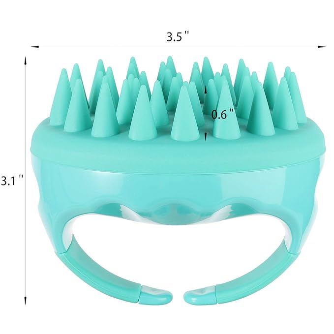 BTYMS Hair Shampoo Brush, Scalp Massager Silicone Scalp Scrubber Hair Washing Brush - Green