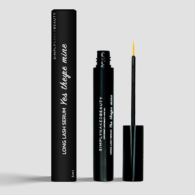 Lash Growth Serum & Brow Enhancer (5 ml) Get Longer, Fuller Eyelashes in 12 Days - Natural & Plant Based Peptides for Healthy Brow & Lash Growth - Cruelty Free Lash Serum by Simply Naked Beauty