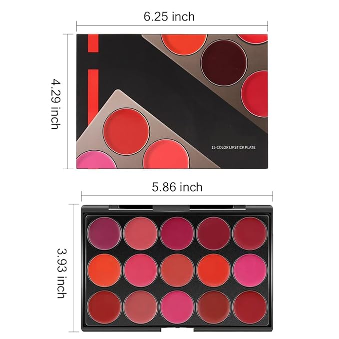Kaely 15 Colors Matte Red Lipstick Palette for Women, Professional Lip Color Palette Makeup, Pro Lip Gloss Long Lasting Waterproof, labiales mate 24 horas originales matte larga duracion