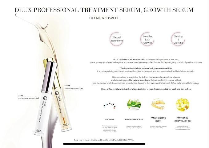 Lash Growth SET, Eyelash Serum for Longer and Healthier lashes, Eyelash Enhancer, brow serum, hair growth serum, Made in Korea. 5ml
