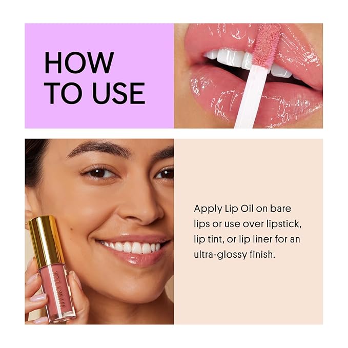 Winky Lux Swoon Very There Lip Oil - Hydrating Nude Brown Tint with Jojoba Oil, Non-Sticky Glossy Lip Oil, Natural Beige Gloss for Juicy Lips & Soft Vanilla Scent