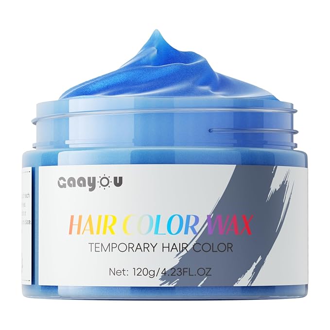 Hair Color Wax Temporary Hair Color Natural Washable Instant Blue Hair Dye for DIY Hairstyle