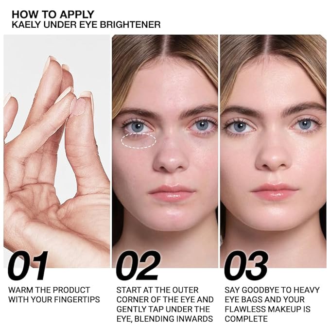 Kaely Under Eye Brightener, Under Eye Concealer for Older Women, Color Correcting Pot Concealer for Dark Circles Brighten Makeup, corrector de ojeras, Vegan & Cruelty-Free, 08 Light Pink Shimmer