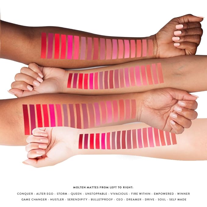 NATASHA MOOR: Molten Matte Liquid Lipstick - Long-Lasting, Hydrating, Matte Finish with Moisturizing Vitamin E - Waterproof, Kiss-Proof, Cruelty-Free - 12-Hour Stay Power - WILLPOWER