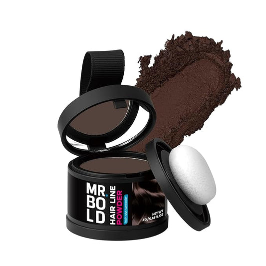 Mr Bold Hairline Powder MEDIUM BROWN - Instantly Hair Color Shadow Cover Gray Hair Root Touch Up Hair Color for Gray Coverage, Hair Shadow Toppers for Women & Men, Thin Hair Powder 4g