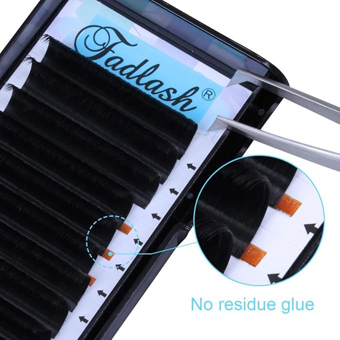 Volume Lashes 0.07mm FADLASH D DD Curl Easy Fan Lashes 2D-10D Self Fanning Eyelash Extensions 8-18mm Length Volume Lash Extensions Withstand about 194℉(0.07-D, 16mm)