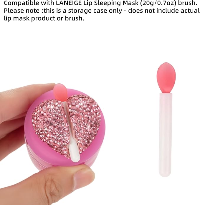 Lip Brush Holder,Lip Balm Brush Organizer Compatible with LANEIGE Lip Sleeping Mask,Silicone Sleeve Protector Cover for Lip Brushes(Pink & Purple)