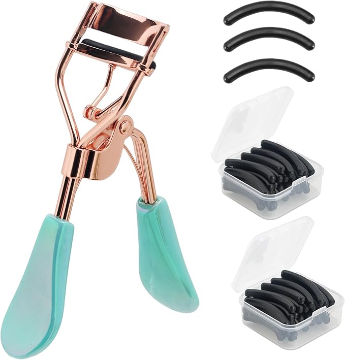 Eyelash Curler for Hooded Eyes,Euramerican,Asian, Jpanese C-curl, 2 Packs Eyelash Curler Refill Pads Compatible with Shiseido,Tweezerman,Shu uemura,Kevyn Aucoin,e.l.f