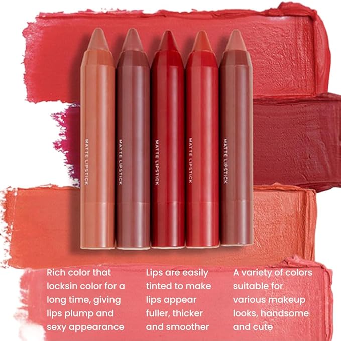 BINGBRUSH Crayon Matte Longwear Lipstick Pack Set,Moisture Smooth Color Stick Ultimate Lip Crayon for Makeup Collection - Waterproof Velvet Lipgloss (10#, 1 Count (Pack of 1))