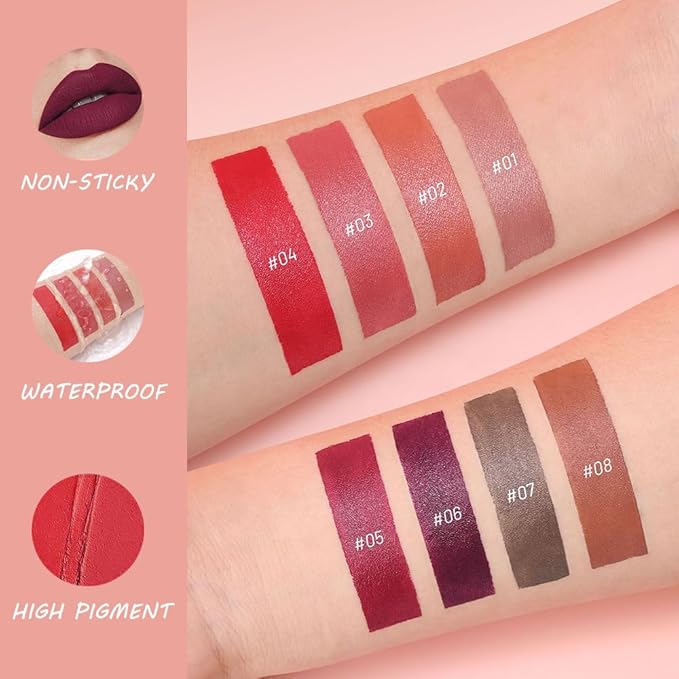 BINGBRUSH 2in1 Matte Lip Liner and Lipstick Combo, Lipstick for Women, Longwear Waterproof Red Lip Liner Pencil, Matte lipstick Smudge Proof lipstain, Women's Long Lasting Lip Makeup (5#Red Drama)