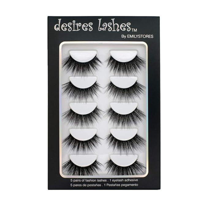 Natural Eyelashes 3D Faux-Mink Lashes Multipack 5Pairs, Sensual