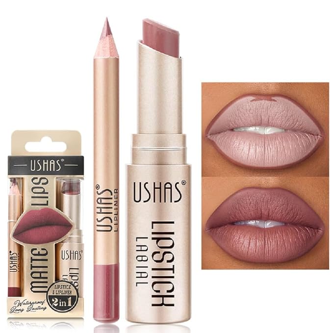 Lip Liner with Non-stick Cup, Long-lasting Waterproof Matte Lipstick Set, 12 Colors (9, 30g)