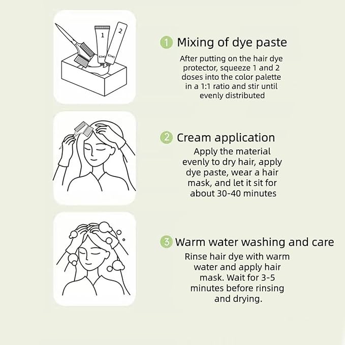Long-Lasting Botanical Essential Oil Hair Dye,260ML Mild Formula Plant-Based Long Lasting Hair Dye Set(A+B),Plant-Based Hair Color for Gray Coverage,for All Hair Types