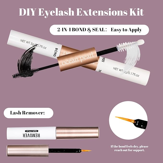 DIY Lash Extension Kit 320 Pcs Lash Clusters Kit Individual Lashes Natural 10-16mm C/D Curl with Bond Seal Tweezers Lash Glue Remover False Eyelashes for Beginner Eyelash Extensions at Home (30D+40D)