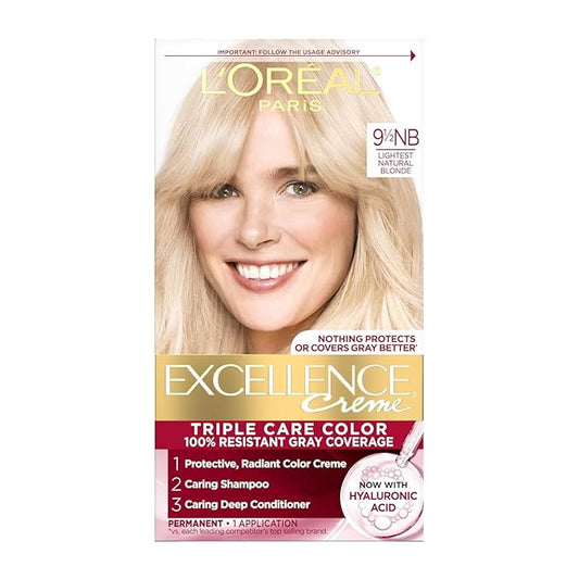 L'oreal Paris Excellence Creme Triple Protection Color, Natural Lightest Blonde 9 1/2 Nb