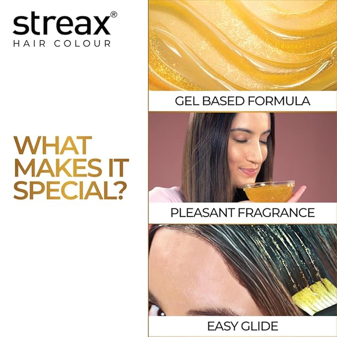 Streax Gel Hair Colour for Women & Men, Natural Brown 4, 150ml|Hair Colour Brown|100% grey coverage |Long Lasting Hair Color, easy to use| Ammonia Free Hair Color, No Paraben & Sulphate