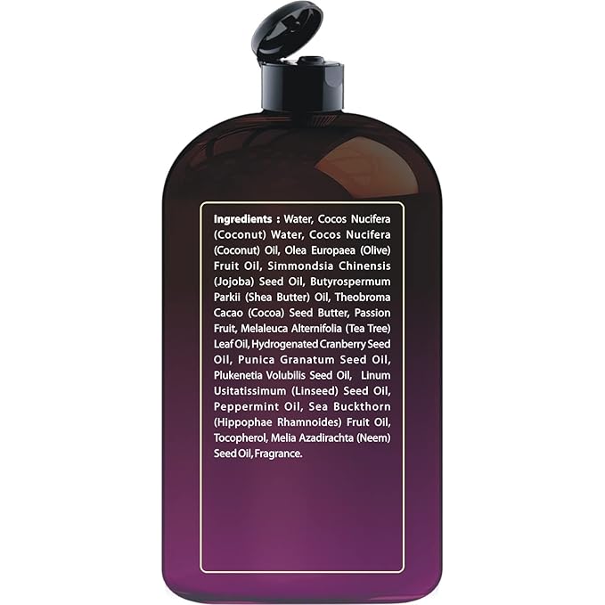 First Botany All Natural Body Wash - Fights Body Odor, Athlete's Foot, Jock Itch, Nail Issues, Dandruff, Acne, Eczema, Shower Gel for Women & Men, Skin Cleanser -16 fl oz (Passion Fruit)