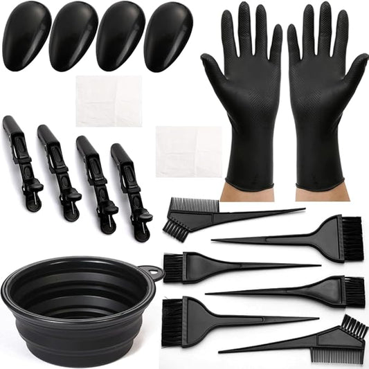 19Pcs Professional Salon Hair Coloring Dyeing Kit, Hair Coloring Products with Hair Dye Brush, Hair Color Bowl, Hair Clips For Hair Dye Tools