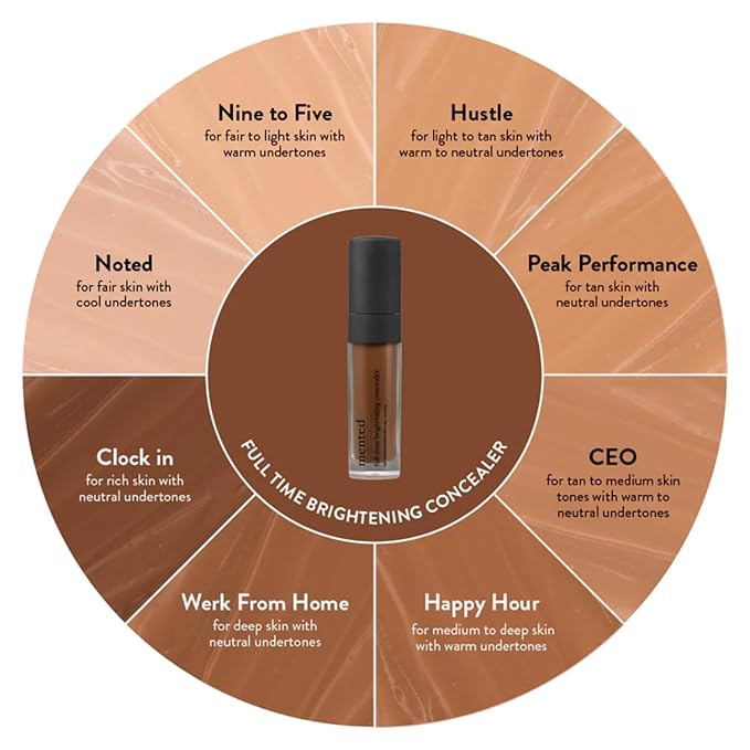 Mented Cosmetics Full-Time Eye Brightening Concealer for Women, Lightweight Full-Coverage Eye Makeup Concealer, Under Eyes Make Up Corrector, Blemishes & Contour, Werk From Home