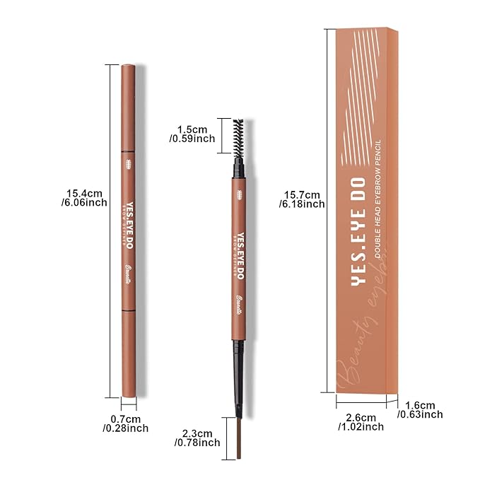 Taupe Eyebrow Pen, Waterproof Longlasting Eyebrow Pencil, Dual Side Retractable Brow Pen for Brows Defining Sculpting, No Residue and Sweat-proof,Taupe YES.EYE DO