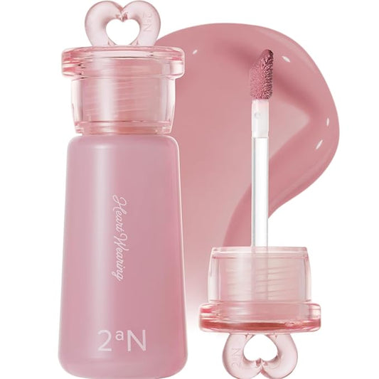 2aN Heart Wearing Liquid Cheek (0.15oz) – Dewy Liquid Blush with Soft Glow & Clear Layering | Hydrating Essence + Glossy Oil Blend | Buildable, Finger-Blend Texture | 8 Vibrant Shades (06 Bare Glow)