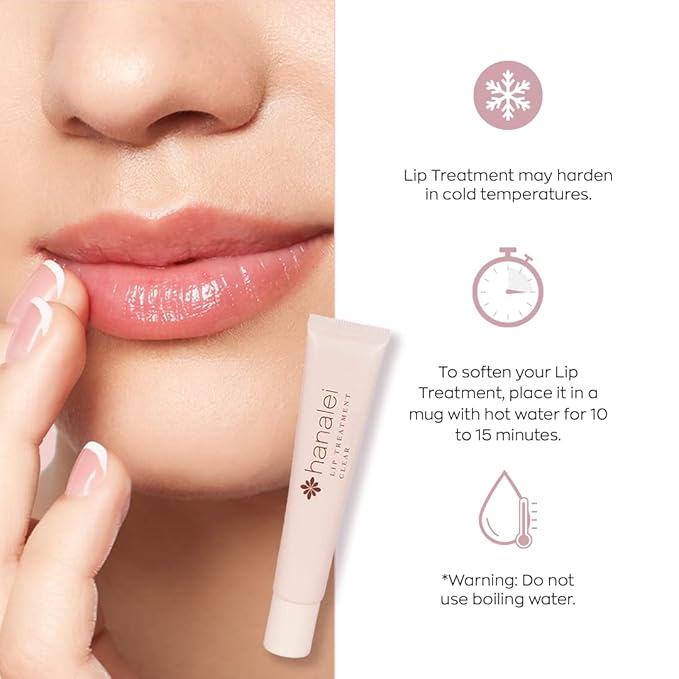 Hanalei Hydrating Lip Treatment Balm – Cruelty-Free, Paraben-Free Moisturizer for Severely Dry, Chapped Lips – Kukui Oil, Shea Butter & Grapeseed Oil – Clear Tint, Travel-Size 3-Pack (5ml X 3)