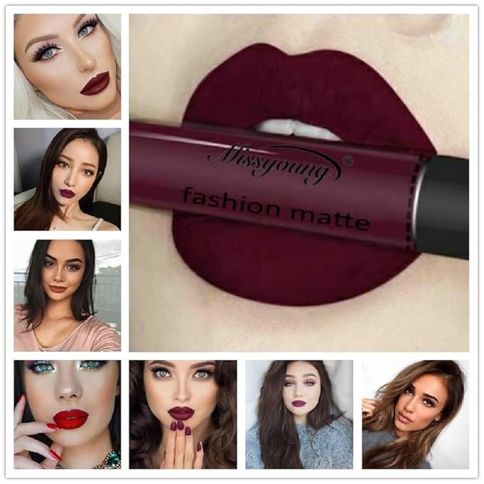 Generic Missyoung 18-Color Matte Liquid Lipstick Set, Long-Lasting Non-Sticky Formula, Flawless Makeup Looks (11)