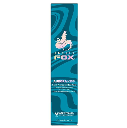 Arctic Fox Semi-Permanent Hair Dye, Vegan & Cruelty-Free, Ammonia-Free, Hydrating, Vibrant Blue Color, Aurora Kiss, For All Hair Types, DIY At-Home Color, 5.6 Fl Oz