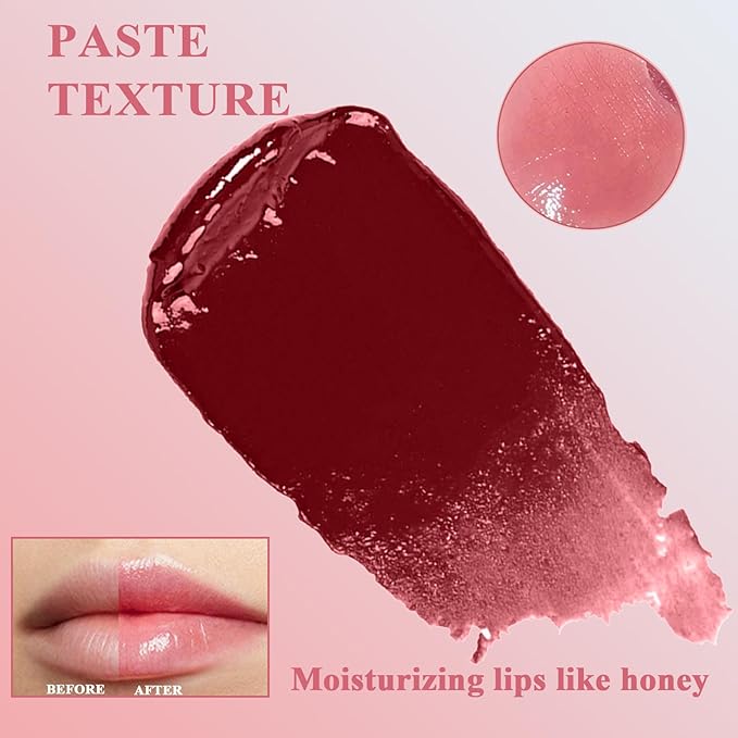 Honey Lipstick Tinted Lip balm, Hydrating Nourishing Sheer Formula Lipstick, Natural Glossy Finish (2 PCS PINK)