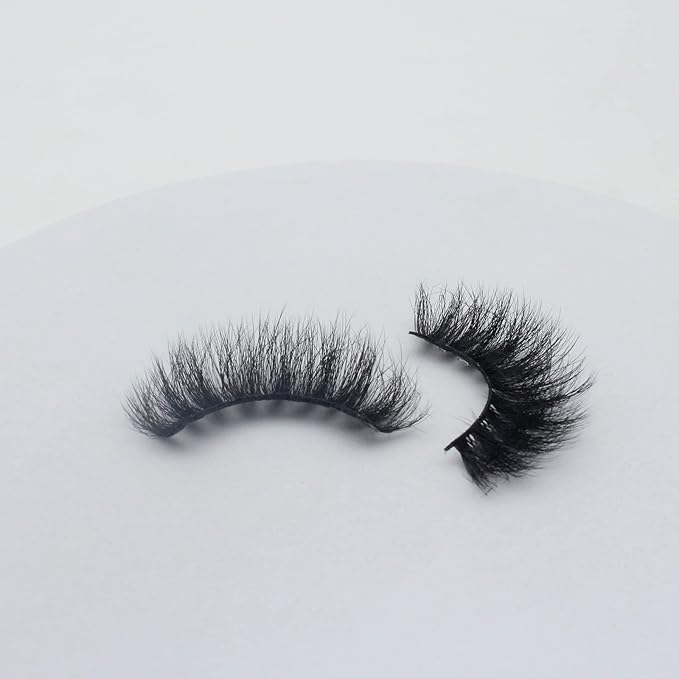 Lashes Eyelashes 8D Fluffy False Eyelashes Wispy Faux Mink Lashes Light Weight Fake Eyelashes Cat Eye Lashes 7 Pairs Pack, Black