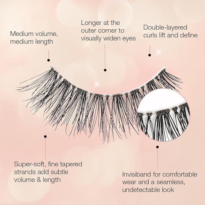 Ardell Naked Lashes #424, Strip Lashes Natural with Invisiband for Subtle Volume & Length, 4 Pairs, 1 Pack