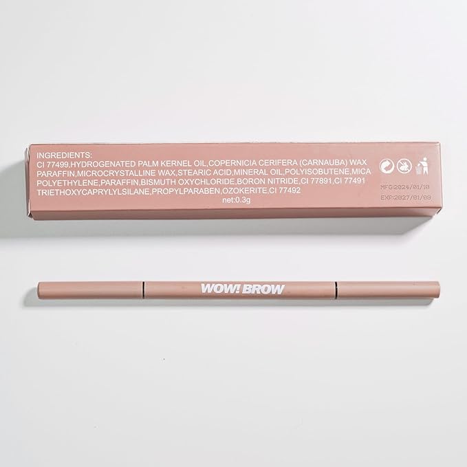 Grey Eyebrow Pencil for Older Women, Dual-Ended Gray Eyebrow Pencil for Grey Hair with Spoolie, Micro Triangle Tip Eye Brow Filler Pen for Natural Looking, Hair-Like Stroke, Gray, YES.EYE DO