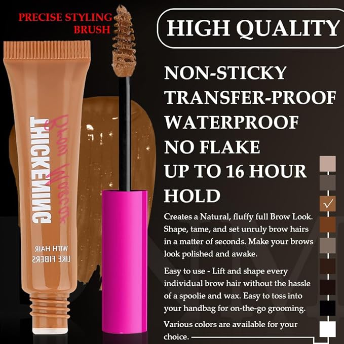 Kaely Thickening Brow Mascara,Tinted Eyebrow Gel Waterproof,Eyebrow Color Makeup,Brow Fast Sculpt,Vegan,Cruelty Free,maquillaje gel para cejas a prueba de agua,03 Auburn