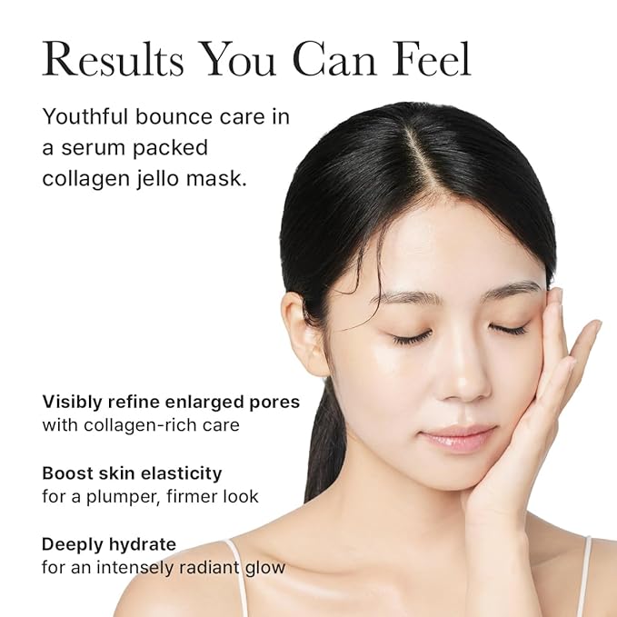 ARENCIA Red Collagen Jello Mask, Plump & Hydrating x 4ea, Overnight Hydrogel Mask for Dry, Mature Skin, Packed with Collagen, 5 Peptides, 2% Niacinamide