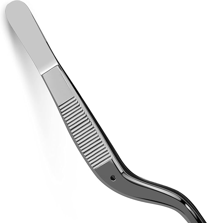 Luca Ear Adson Bayonet Shape Tweezer Forceps Stainless Steel (Bayonet Shape, 6")