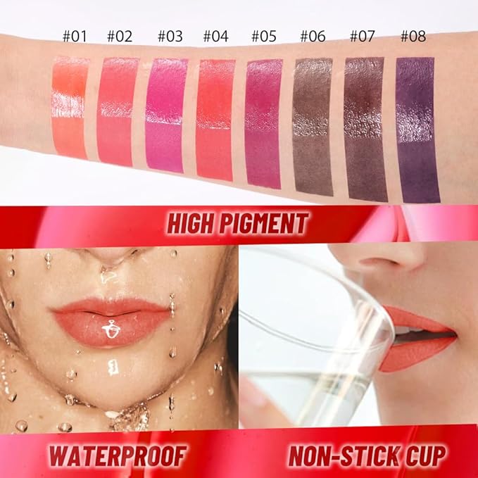 Light Orange Lip Stain Peel off Lip Oil Dual Ended Combo Set, 2 in 1 Lips Liner Stain Oil Peel off Long Lasting Waterproof, High Pigmented Flawless Lips Tint Stick Not Faded Vegan & Cruelty-free 01#