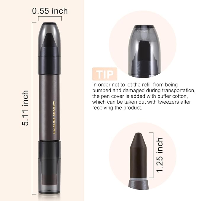 Boobeen Hairline Powder Stick - Waterproof Concealer for Thinning Hair, Graying Roots and Hair Loss