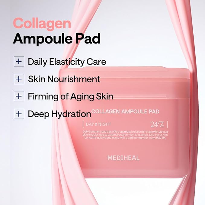 Mediheal Collagen Pad & Serum Skin Care Duo Set for Skin Firming & Healthy Skin – Collagen Toner Pads + Collagen Serum