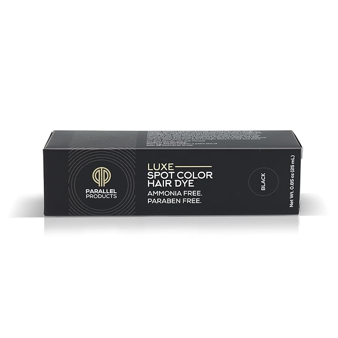 Parallel Products - Luxe Color (Black) - Cream Hair Dye - 25mL - Tint for Professional Spot Coloring - Covers Grey Hair - Root Touch-Up