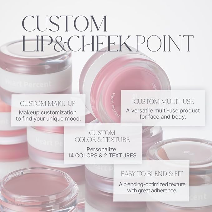 Heart Percent Dote On Mood Custom Lip & Cheek, Matte (Fog Pot) + Glow (Shine Balm) Dual Type Multi-use Blush & Lip Tint [#07. Geek & Plum]