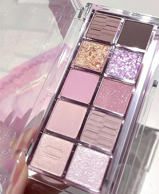 Go Ho 10 Colors Eyeshadow Palette,Matte&Glitter Eyeshadow Makeup,Long Lasting Blendable Shades,Naturing-Looking,Waterproof Cool Eye Shadow Palette,14 Midsummer Dream