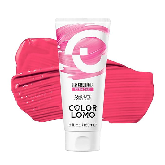 Semi Permanent Hair Color - 6 oz Color Depositing Conditioner with Shea Butter & Almond Oil- Color Conditioner Depositing Hair Mask - Vegan, Paraben, Ammonia & Sulfate Free -Pink