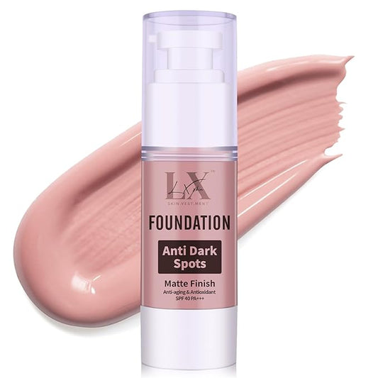 Anti-Dark Spot Liquid Foundation - Collagen Serum Foundation Infused with 2% Niacinamide, High Coverage For A Smooth & Satin Finish, 201 Medium