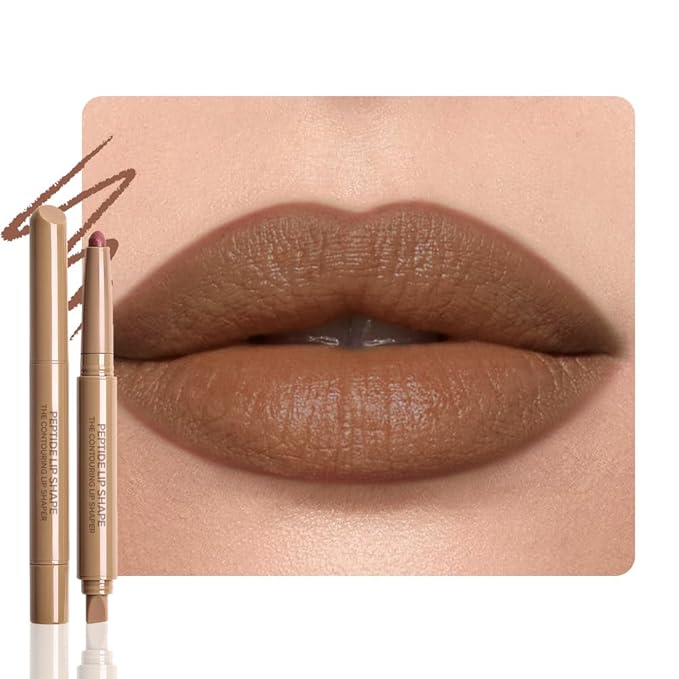 SUAKE Plump Matt Lipstick Lipliner Pencil Pack,Waterproof Crayon with Silicone Smudger for Define Contours & Sculpting Lip, Longwear Moisture Smooth Creamy Formula for Lip Makeup-06 Espresso Martini