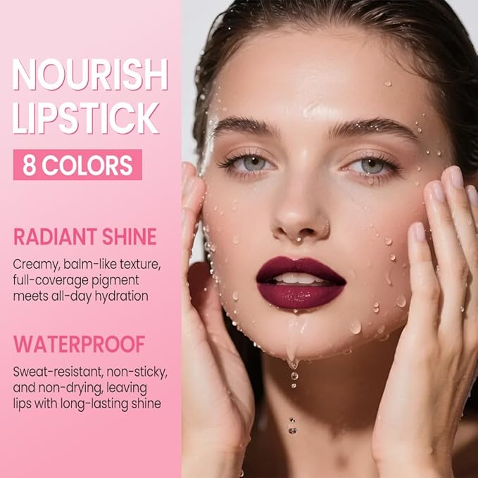 Honey Lipstick Tinted Lip Balm - Matte Tint Cream Lipsticks for All Skin Tones, Hydrating Lip Stain, Can be Buildable Blendable Nourishing Moisturizing Suitable for Women to Every Day Makeup 08