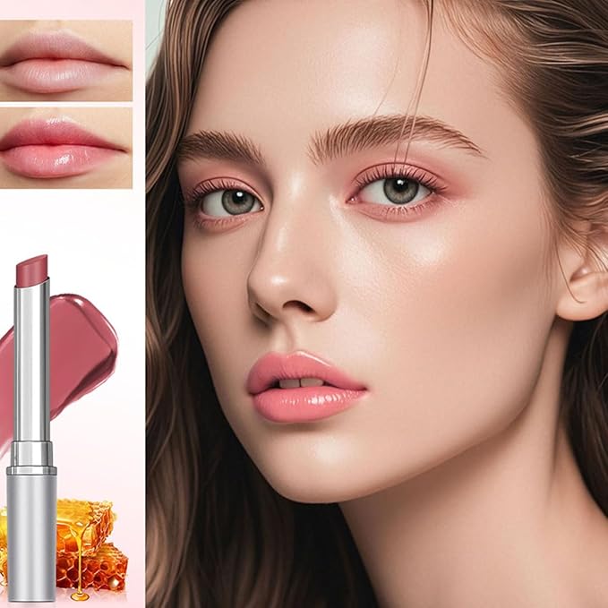 2PCS Honey Lipstick Tinted Lip Balm,Black and Pink Lipstick,Hydrating Natural Glossy Sheer Black Lip Balm,Moisturizing Makeup Lip Care for Repairing Dry Lips