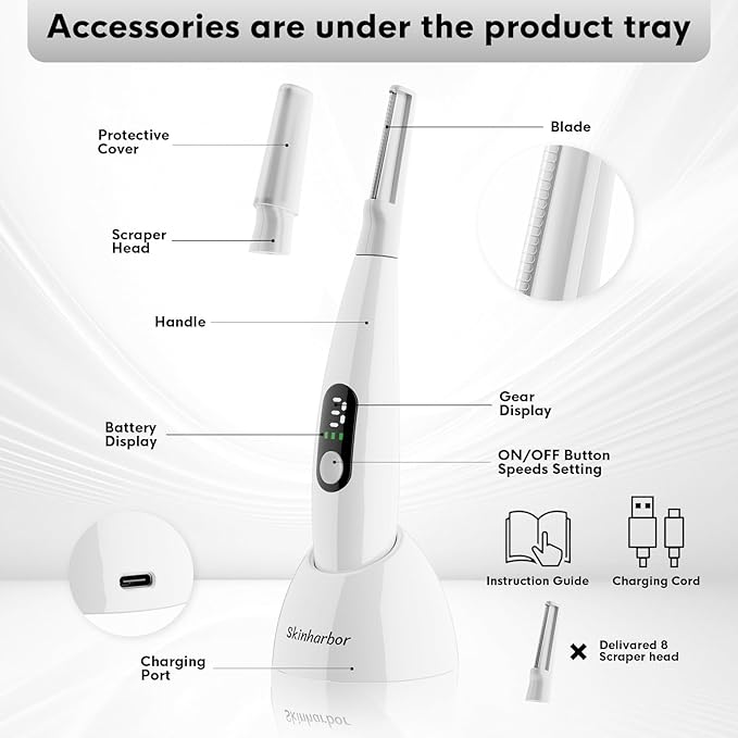 Sonic Dermaplane Razor for Women Face,Women’S Facial Exfoliation & Peach Fuzz Hair Removal System,Anti-Aging–3 Speeds–8 Dermaplaning Blades–Rechargeable,Sonic Dermaplaning Tool