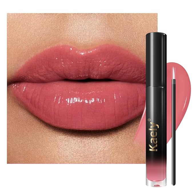 Kaely Longwear Shine Lipstick for Women, Highly Pigmented Liquid Lip Color Makeup, Non-Transfer Lip Gloss Stain Waterproof Smudge Proof 24 Hour, Glossy Finish, Vegan & Cruelty-free, 07 CHARMED