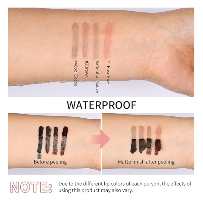 2PC Pipe-off lip liner stain,light brown/dark brown/burgundy long-lasting,line tattoo high-color Tint,Smudge-Proof,Waterproof,Nude Matte Tint,Non-Fading, Full Coverage(#1+#2)